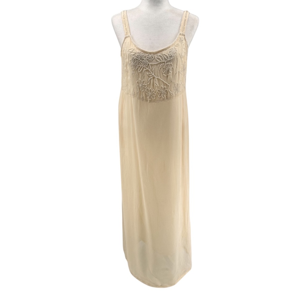 Vintage April Cornell Whimsical Fairy Victorian Rare Beaded Maxi Lined Dress